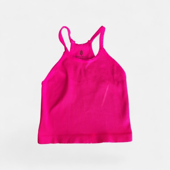 Free People Hot Pink Ribbed Tank Top - Picture 2 of 4